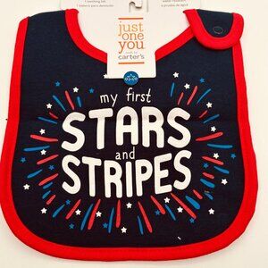 Just One You by Carter’s “My First Stars and Stripes” Bib One Size 3 Available